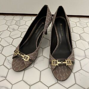 Etienne Aigner Peep-Toe Pumps Heels, Sz 7.5